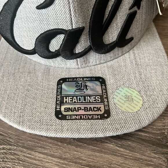 Cali California Republic 3D Snapback Flat Bill Hat Cap Two Tone Heather /Black - Picture 2 of 6